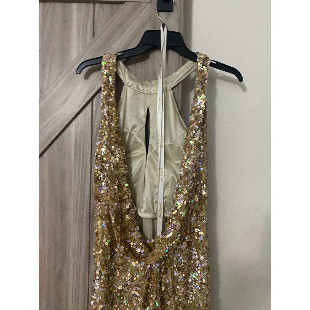 NEW Mac Duggal size 10 style 3434A sequin gold gown - Picture 9 of 13